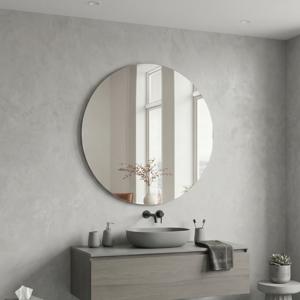 Signature Frameless Round Mirror