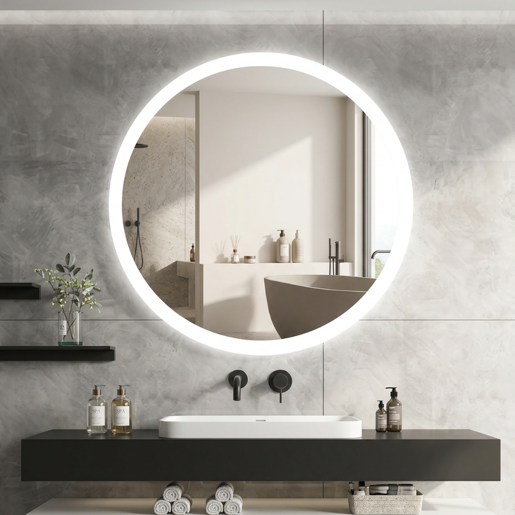 Signature Frameless Round Front-Lit LED Mirror