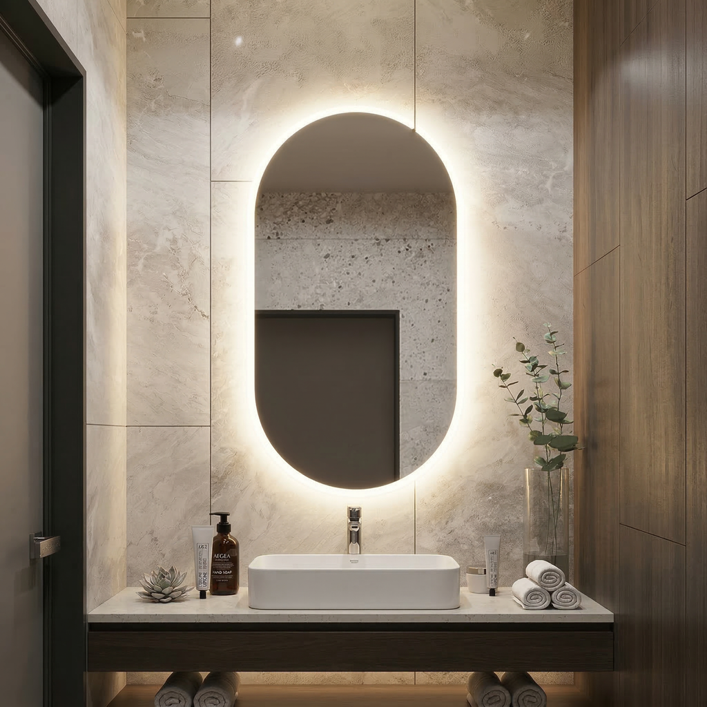 Signature Frameless Pill Rear-lit LED Mirror