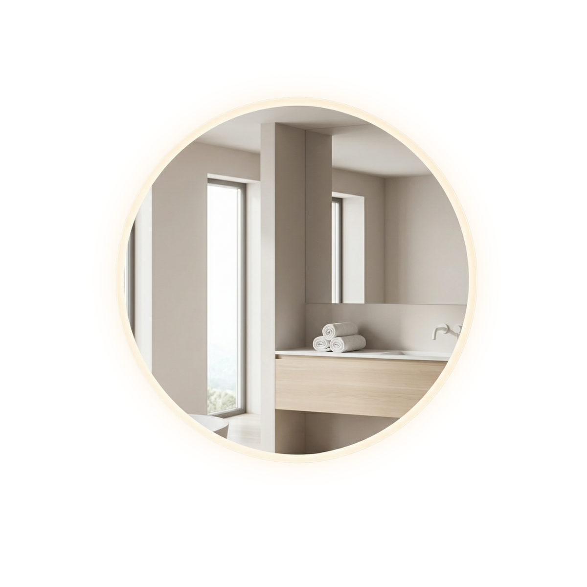 Signature Frameless Round Front-Lit LED Mirror
