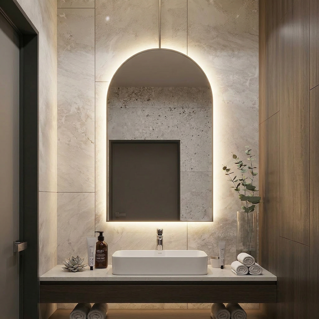 Signature Frameless Arch Rear-Lit LED Mirror