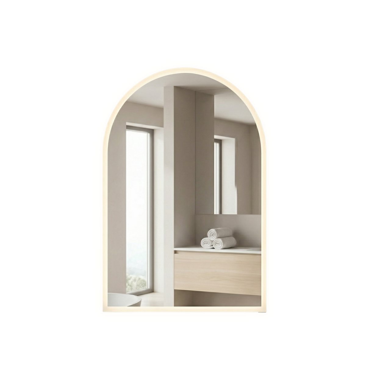 Signature Frameless Arch Front-Lit LED Mirror