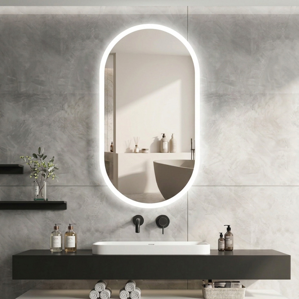 Signature Pill Frameless Front-lit LED Mirror