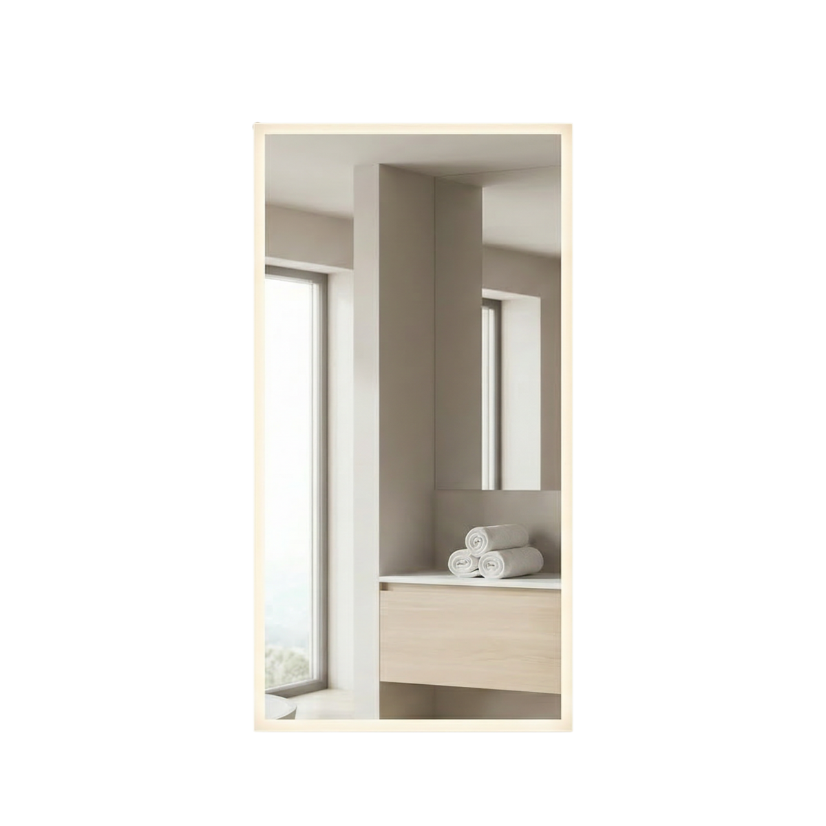 Signature Frameless Rectangular Front-Lit LED Mirror