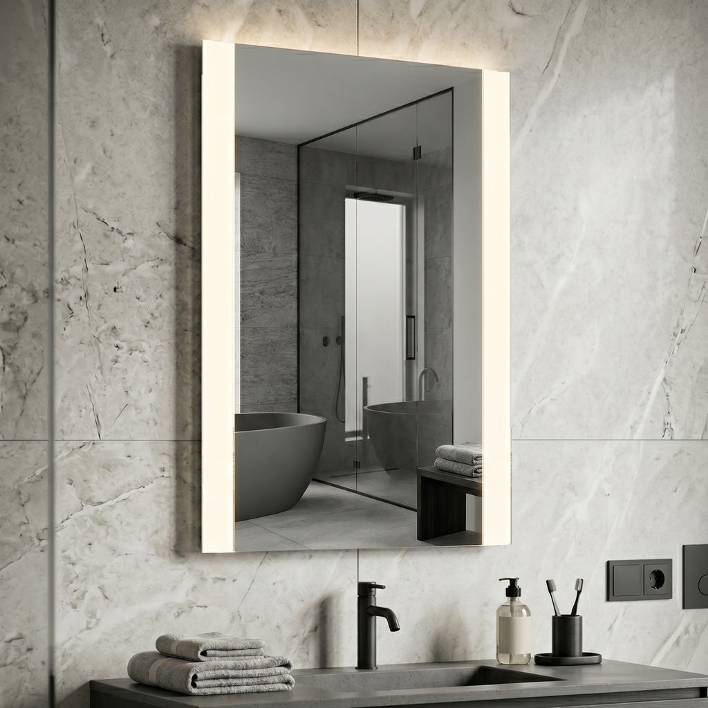 Signature Frameless Rectangular Front Edge-Lit Stripe LED Mirror