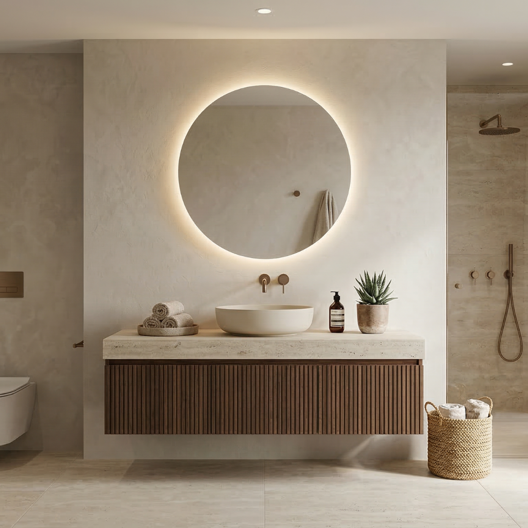Signature Round Frameless Rear-Lit LED Mirror