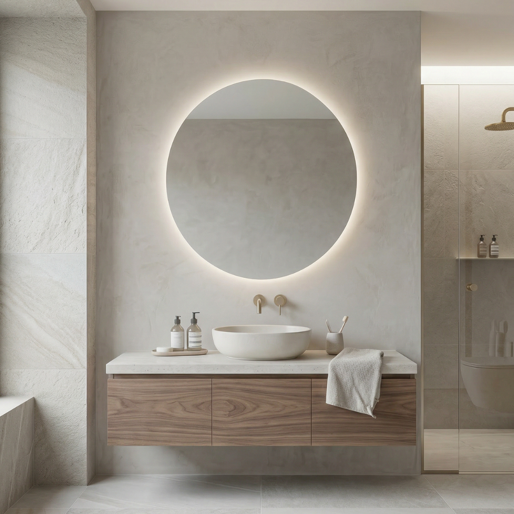 Signature Round Frameless Rear-Lit LED Mirror