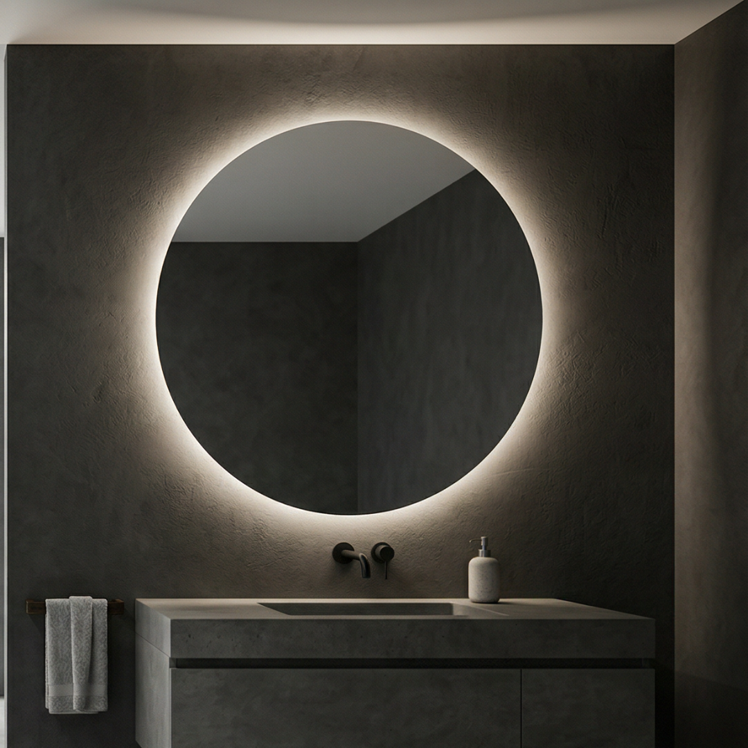 Signature Round Frameless Rear-Lit LED Mirror